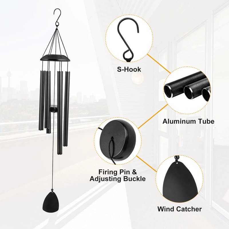 Wind Chimes Outdoor Deep Tone Adjustable Tuned Garden Decoration 1