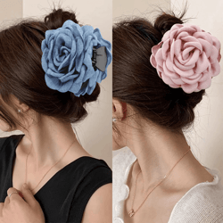 rose flower nonslip hair claw clips for thick hair