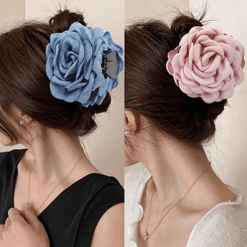 Rose Flower Nonslip Hair Claw Clips For Thick Hair 0