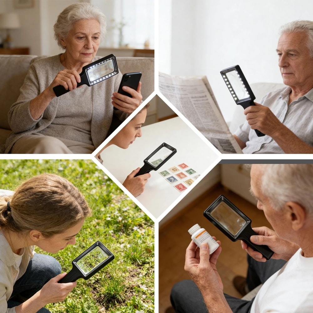 LED Magnifying Glass With Light 2X 8X Magnification For Seniors Low Vision Readers 1