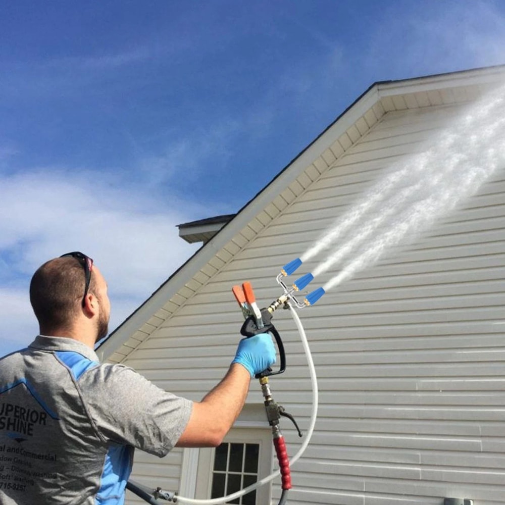 360 Rotating Pressure Washer Triple Turbo Nozzle PSI Quick Connect For Powerful Cleaning 0
