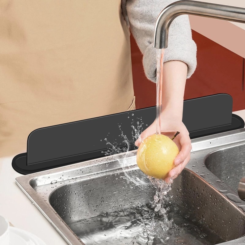 Universal Silicone Sink Splash Guard With Suction Cups For Kitchen And Bathroom Waterproof And Reus 0