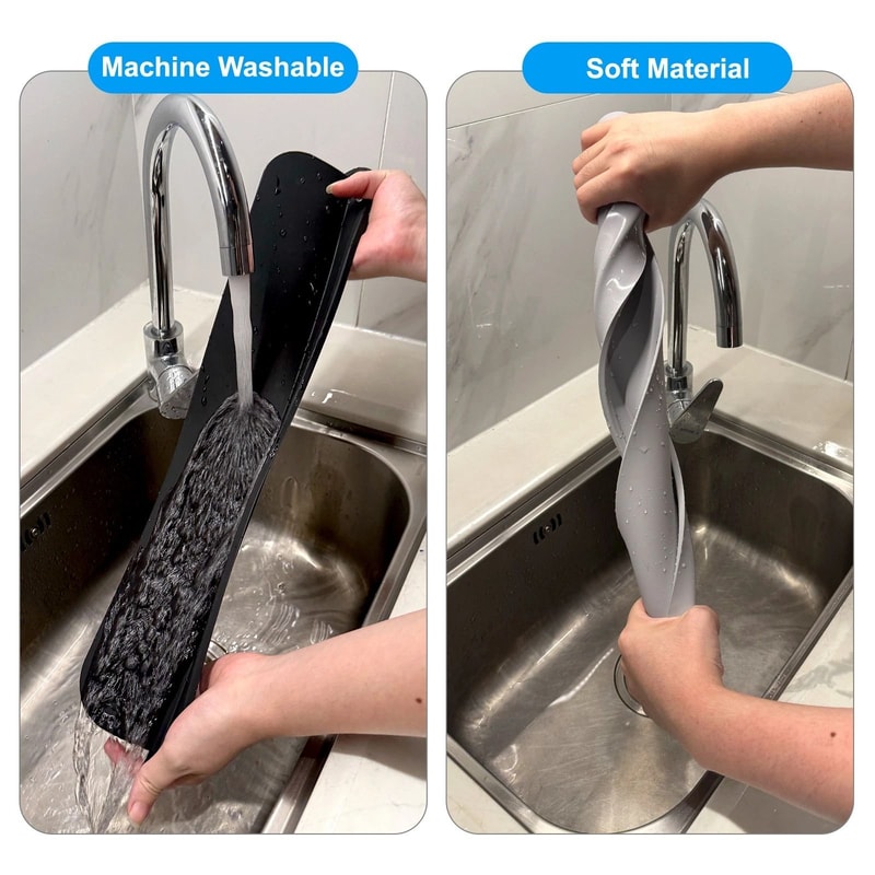 Universal Silicone Sink Splash Guard With Suction Cups For Kitchen And Bathroom Waterproof And Reus 3