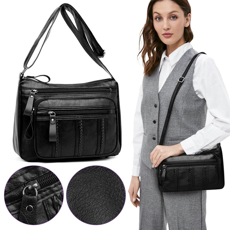 Women PU Leather Crossbody Cell Phone Purse With Adjustable Strap 0