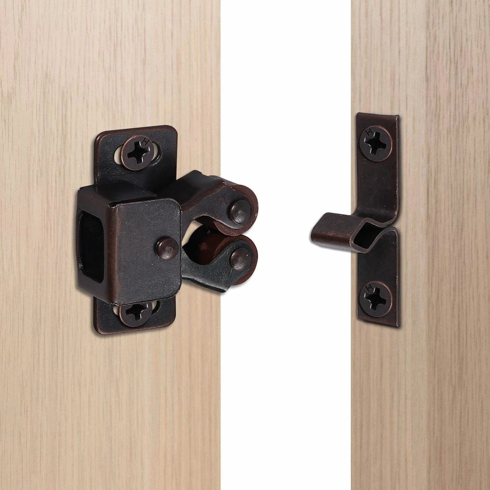 Closet Latch Vintage Bronze Double Roller Catch For Cabinet Door Premium Cupboard Hardware 0