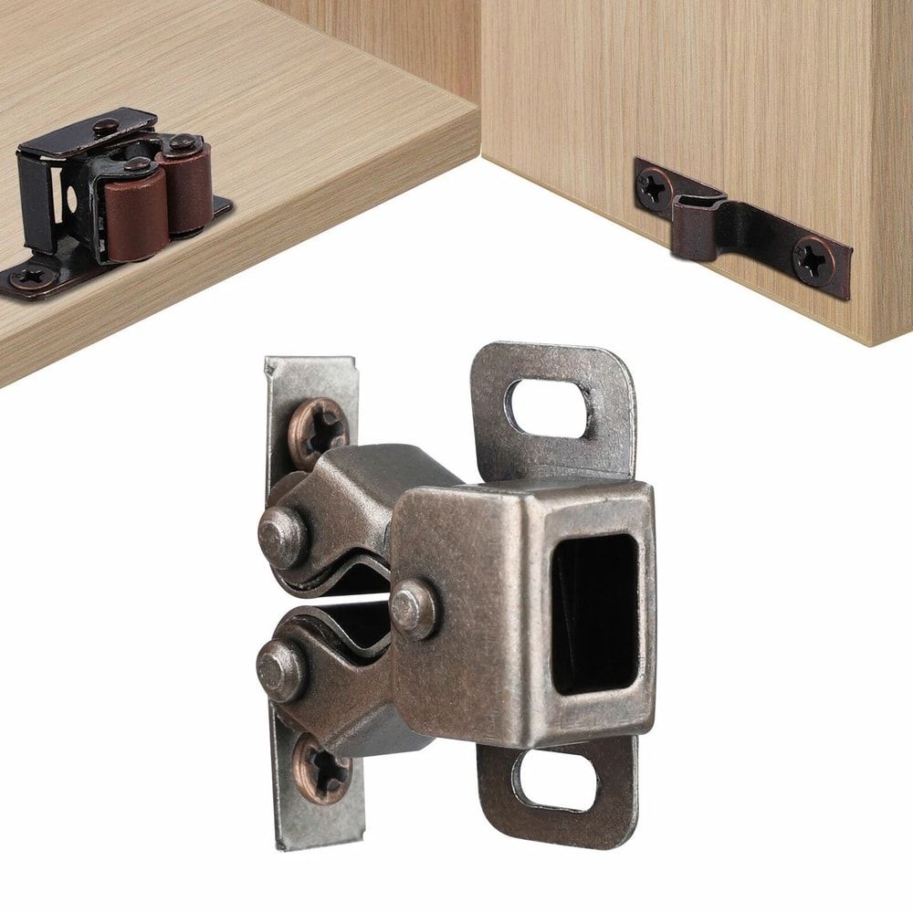 Closet Latch Vintage Bronze Double Roller Catch For Cabinet Door Premium Cupboard Hardware 4