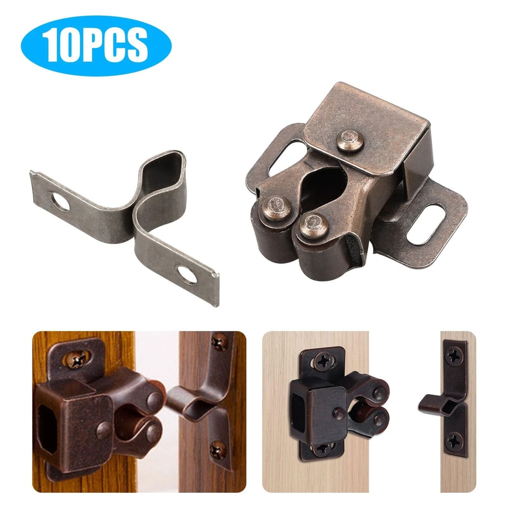 Closet Latch Vintage Bronze Double Roller Catch For Cabinet Door Premium Cupboard Hardware 5