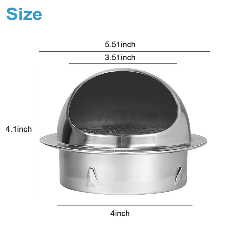 Stainless Steel Round Vent Grille Cover For Duct Fan Exhaust Systems 2
