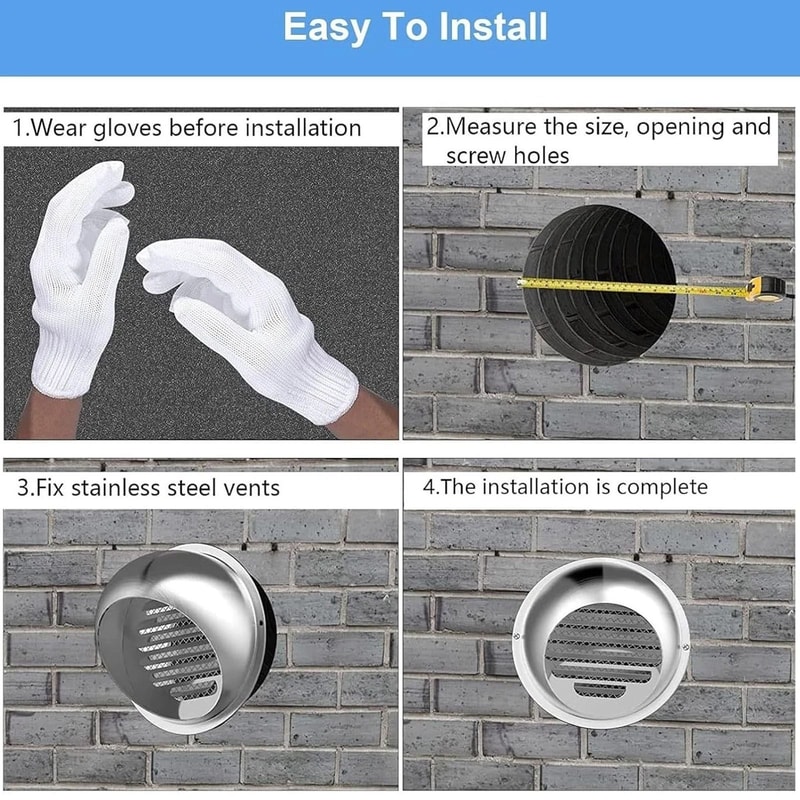 Stainless Steel Round Vent Grille Cover For Duct Fan Exhaust Systems 3