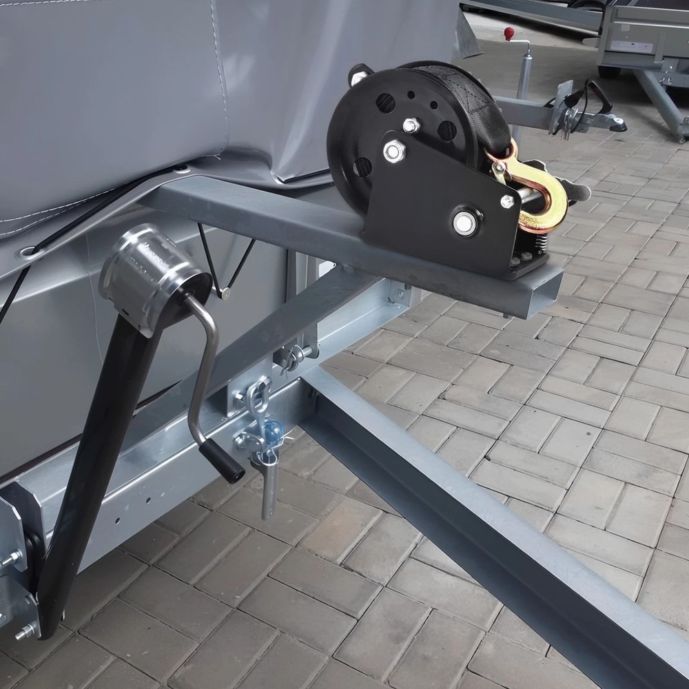 Hand Winch With Strap For Boat Trailer ATV Towing 0