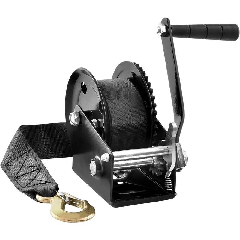 Hand Winch With Strap For Boat Trailer ATV Towing 8