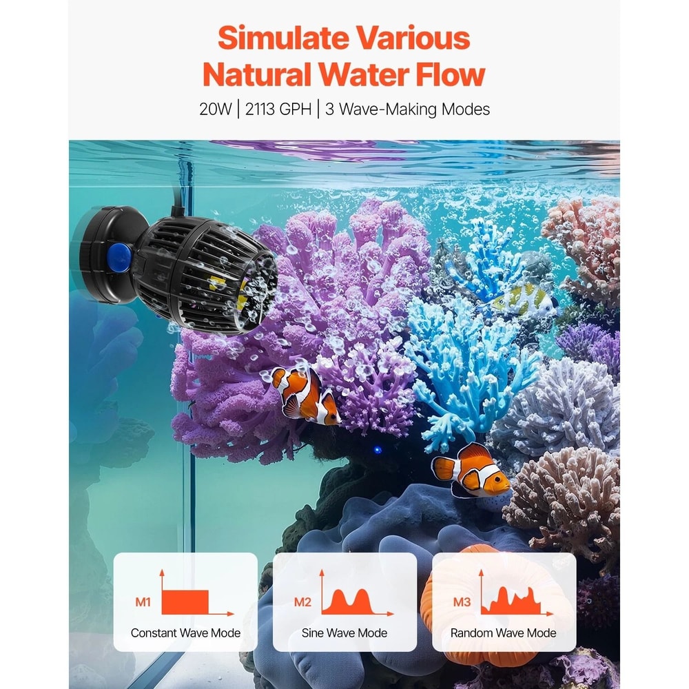 Aquarium Wave Maker Pump With Controller Magnetic Base GPH 10