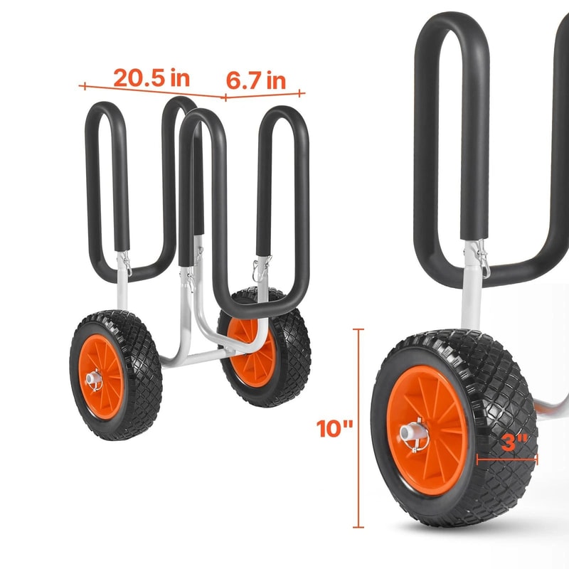 Kayak Cart With Rubber Wheels 150 Lb Paddle Board Cart 3