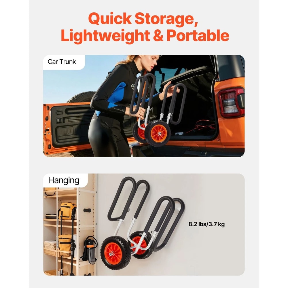 Kayak Cart With Rubber Wheels 150 Lb Paddle Board Cart 5