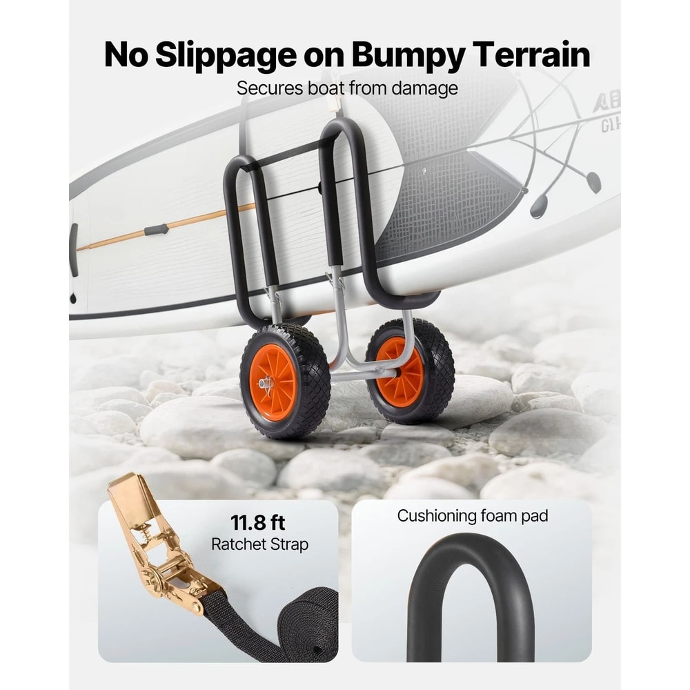 Kayak Cart With Rubber Wheels 150 Lb Paddle Board Cart 7