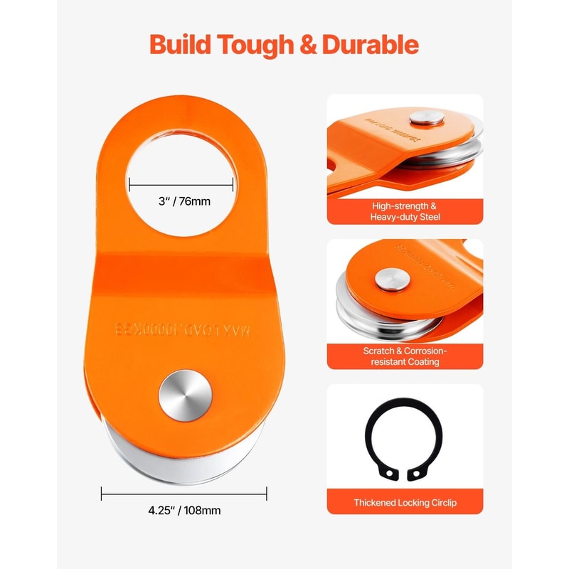 Winch Snatch Block Off Road Recovery Pulley For Truck ATV UTV 9