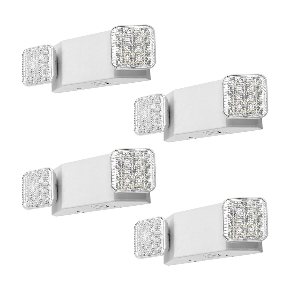 Commercial Emergency Lights With Battery Backup Dual Head Hardwired LED 11