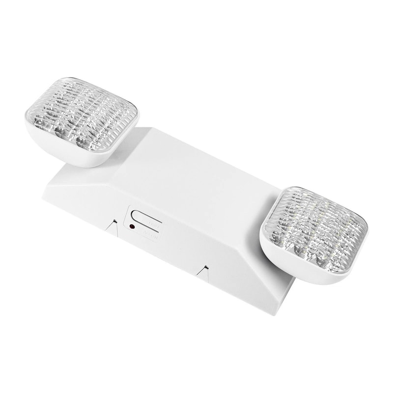 Commercial Emergency Lights With Battery Backup Dual Head Hardwired LED 2