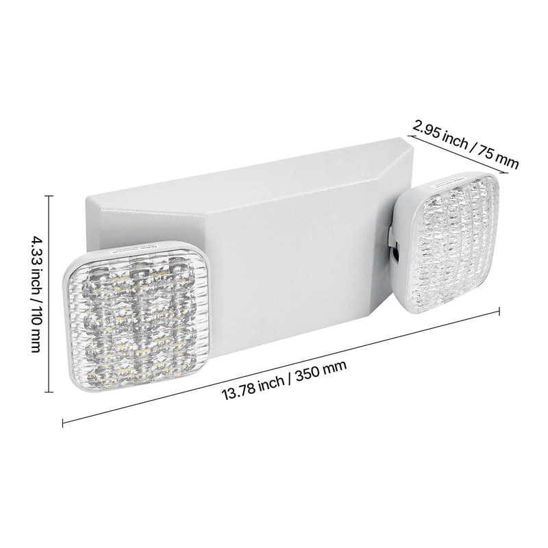Commercial Emergency Lights With Battery Backup Dual Head Hardwired LED 4