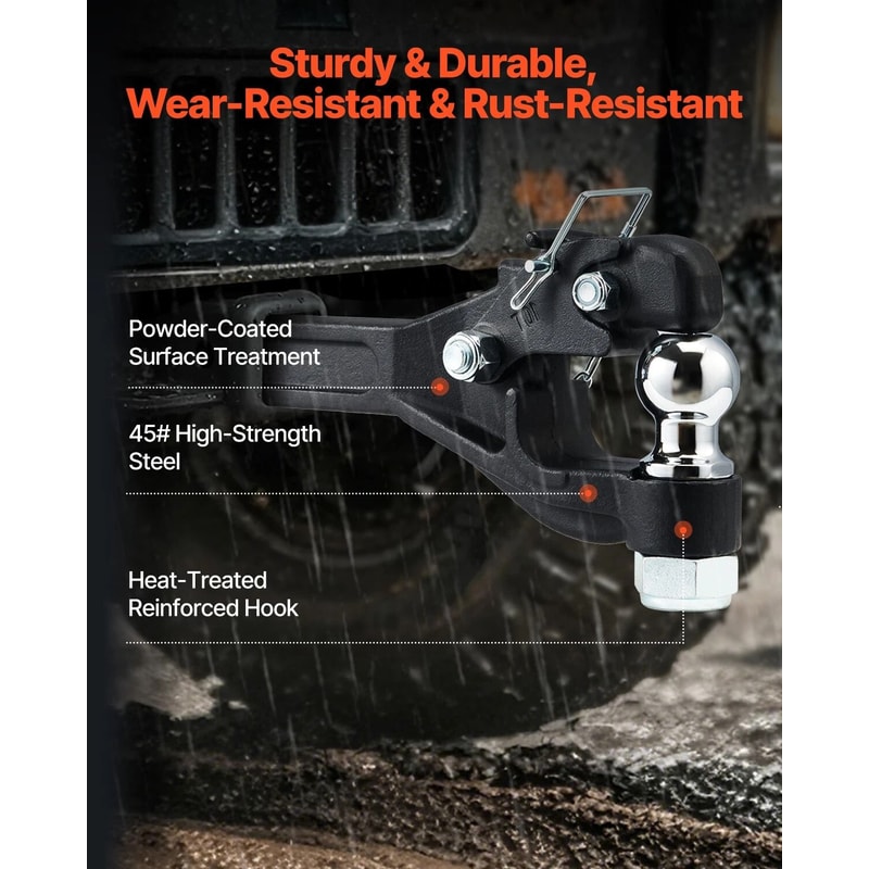 Heavy Duty Pintle Hitch For Receiver Hitch Lunette Ring Hitch 9