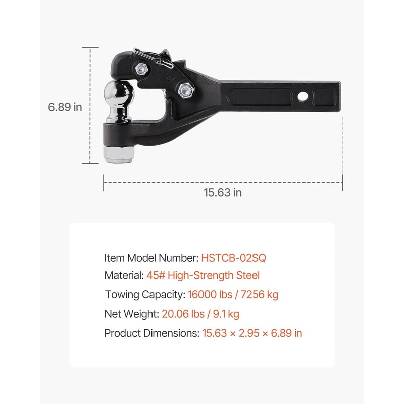 Heavy Duty Pintle Hitch For Receiver Hitch Lunette Ring Hitch 5