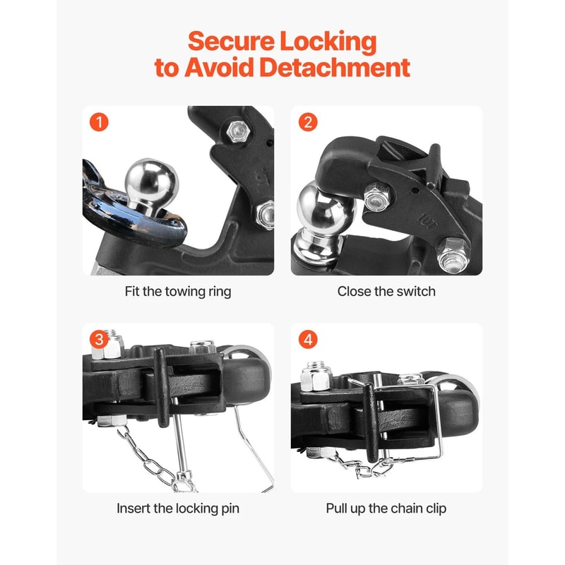 Heavy Duty Pintle Hitch For Receiver Hitch Lunette Ring Hitch 7