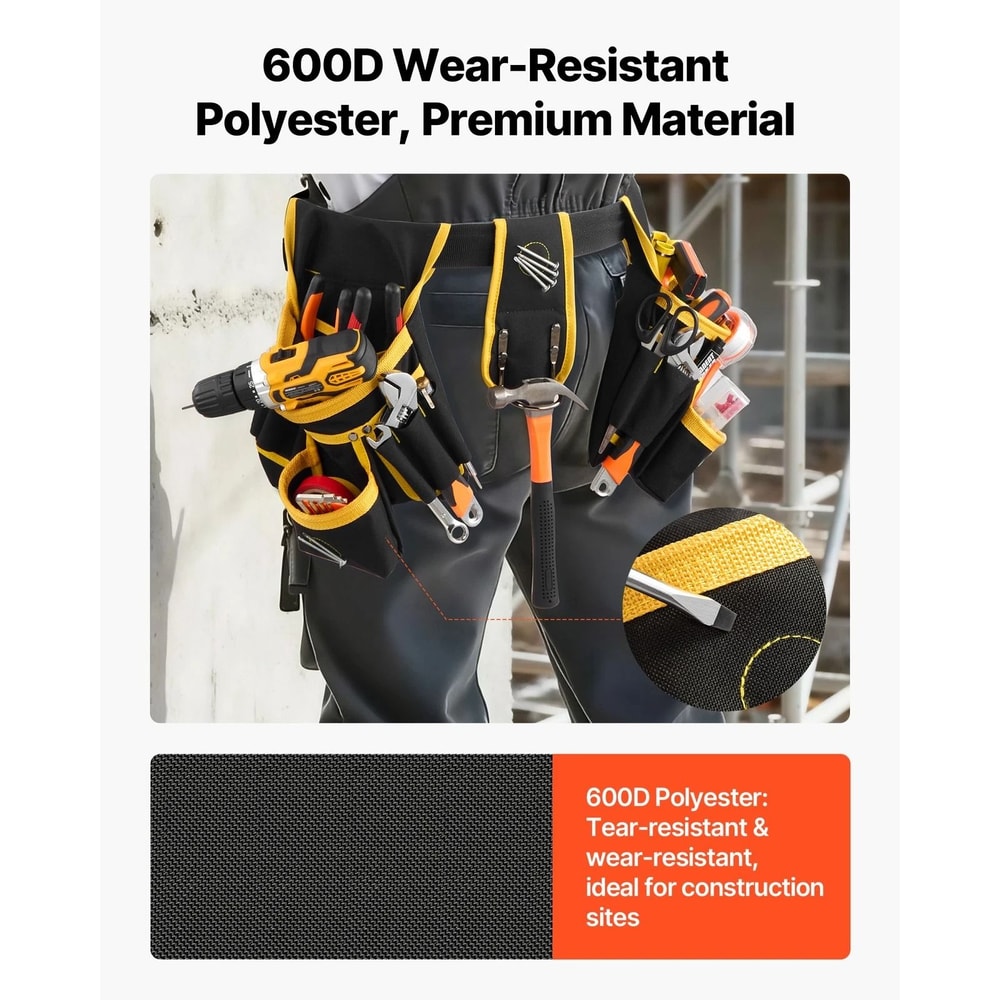 Magnetic Electrician Tool Belt With Pockets Heavy Duty Adjustable Work Belt 5