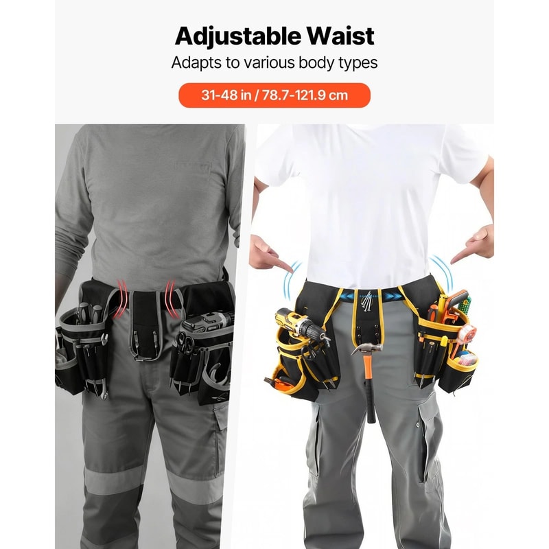 Magnetic Electrician Tool Belt With Pockets Heavy Duty Adjustable Work Belt 7