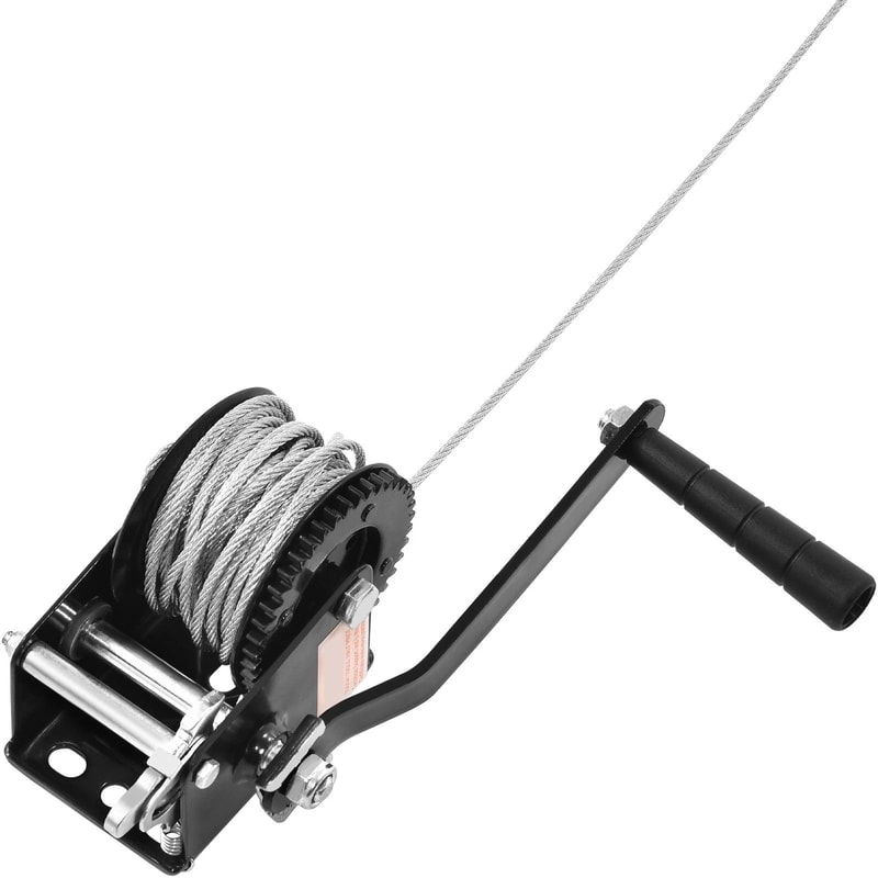Boat Trailer Winch With Steel Cable Heavy Duty Hand Crank For ATV Towing 1