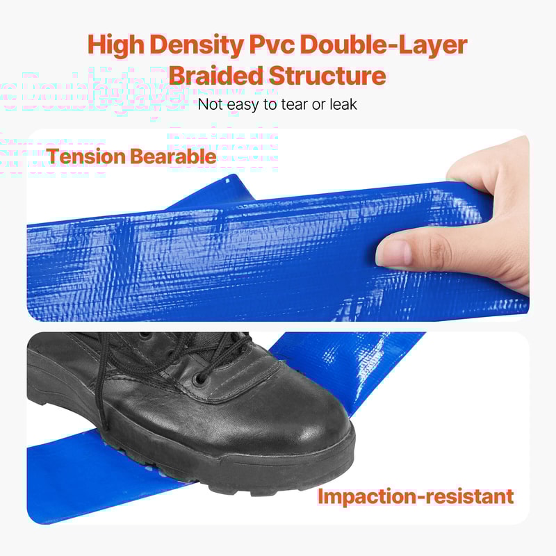 Pool Backwash Hose Blue PVC Discharge Hose With Fittings 9