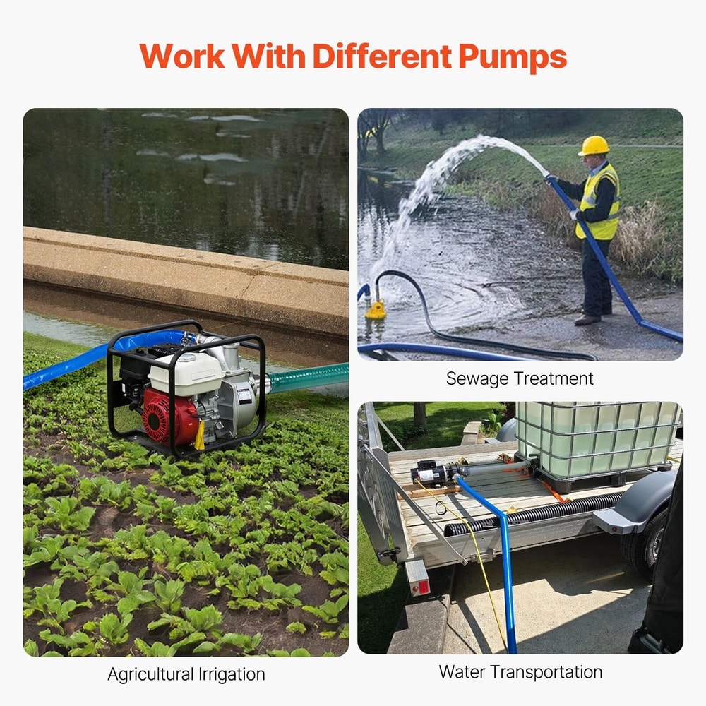 Pool Backwash Hose Blue PVC Discharge Hose With Fittings 6