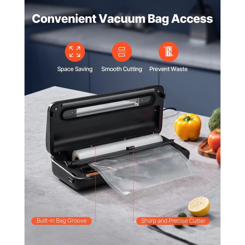 Vacuum Sealer Machine 80kPa Food Saver System With Bags And Cutter 6