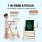 Wooden Kids Art Easel With Magnetic Whiteboard And Chalkboard DoubleSided Drawing Stand 1