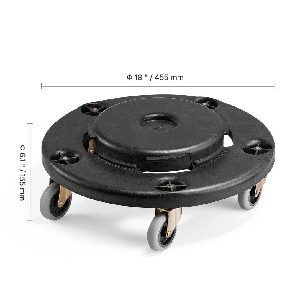 Heavy Duty Round Trash Can Dolly With Wheels For Gallon Bins 500 Lb Capacity 2