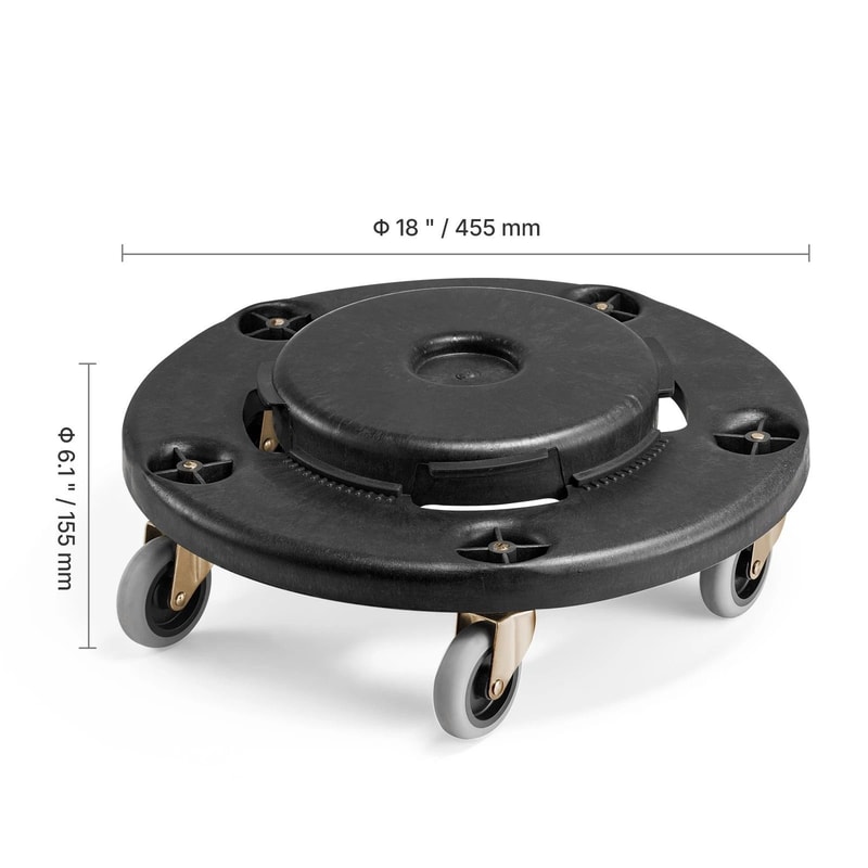Heavy Duty Round Trash Can Dolly With Wheels For Gallon Bins 500 Lb Capacity 2