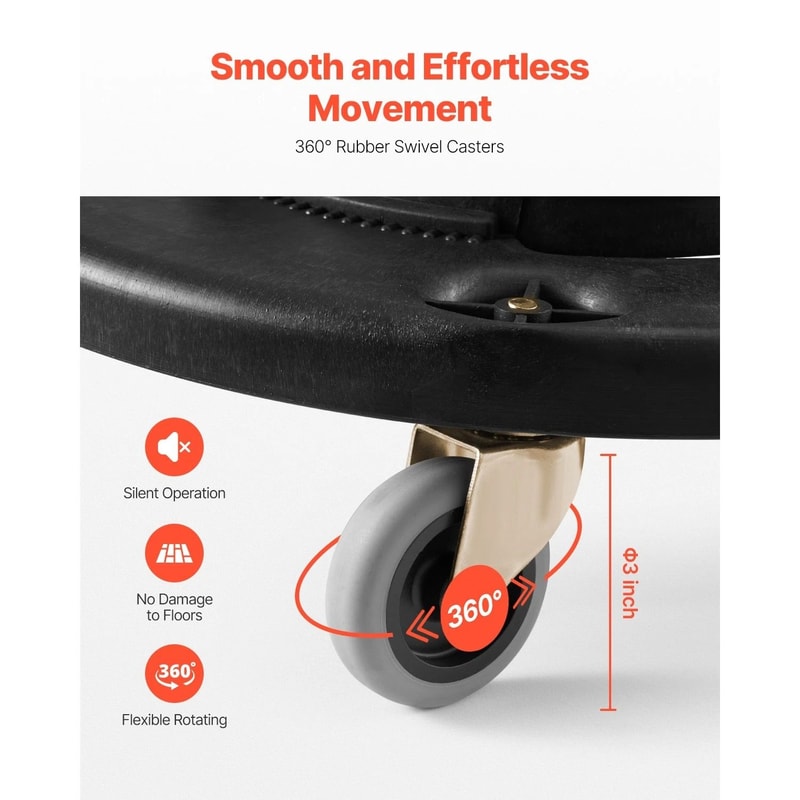 Heavy Duty Round Trash Can Dolly With Wheels For Gallon Bins 500 Lb Capacity 6