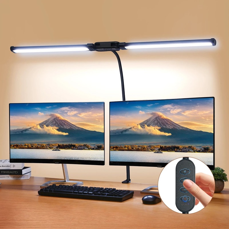 Double Head LED Desk Lamp With Clamp Adjustable Gooseneck Architect Light 8
