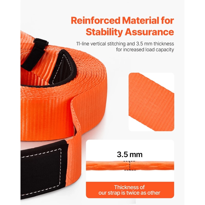 Heavy Duty Tow Strap Recovery Strap For Trucks SUVs And Emergency Towing 9
