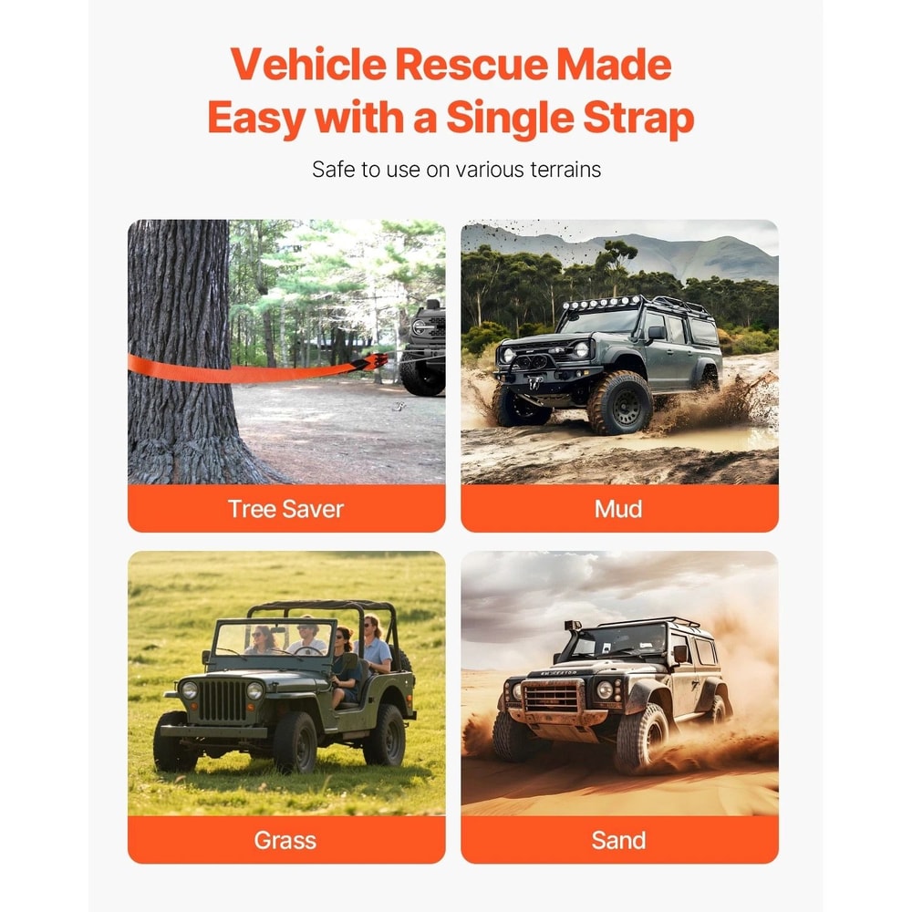 Heavy Duty Tow Strap Recovery Strap For Trucks SUVs And Emergency Towing 6