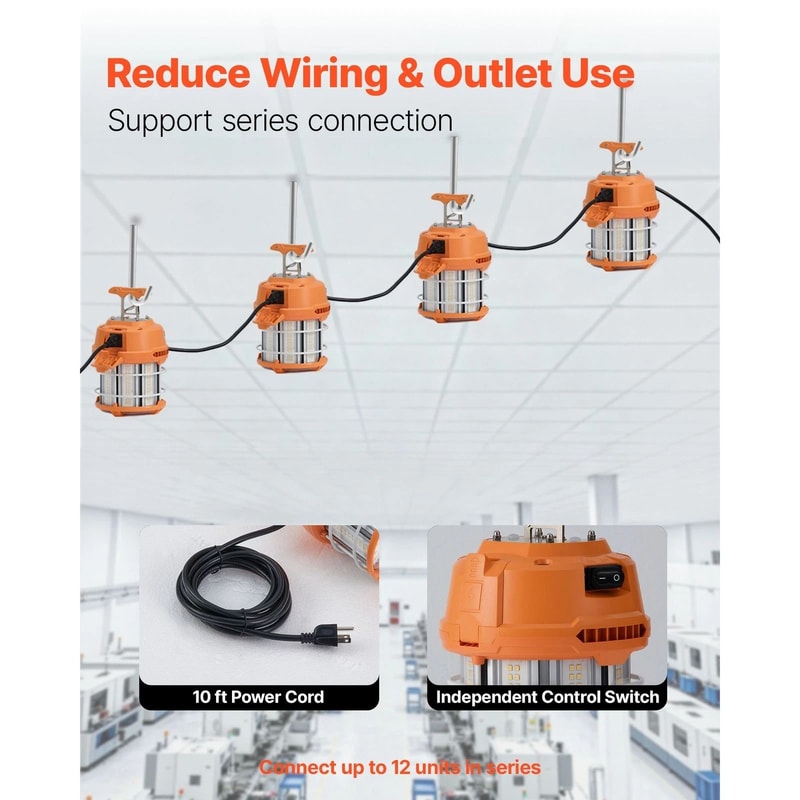 LED Temporary Work Light Linkable Construction Job Site Lamp 8