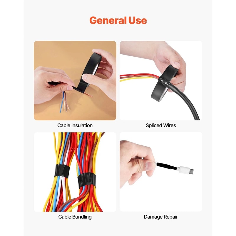 Black Electrical Tape PVC Insulating Wire Tape 6