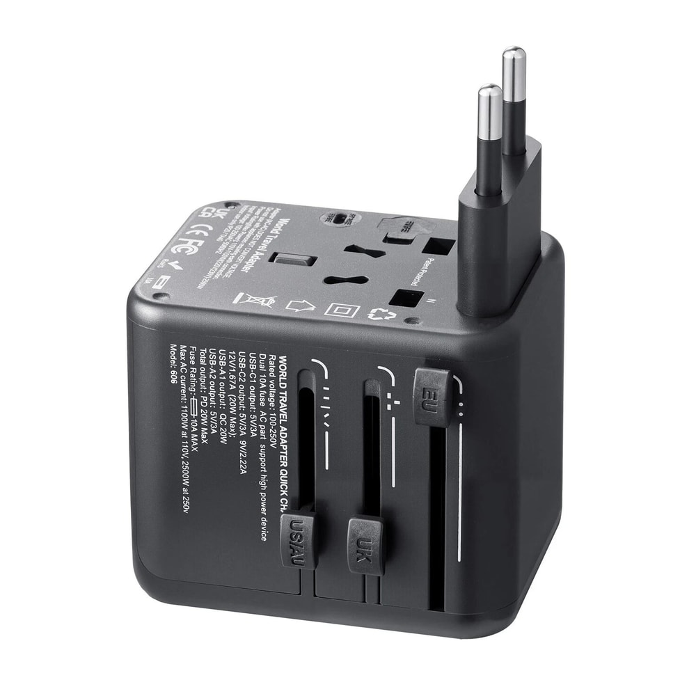 Universal Travel Adapter With USB C International Travel Plug Adapter 3