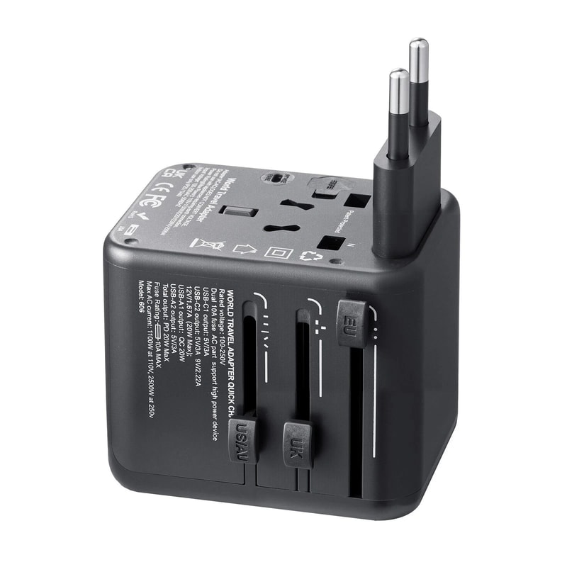 Universal Travel Adapter With USB C International Travel Plug Adapter 3