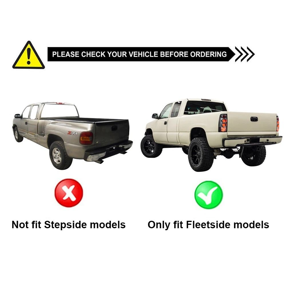 Poruace Chevy Silverado Tail Light Assembly Pair For GMC Sierra Smoke Lens Replacement 6