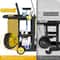 Commercial Janitorial Cart With Bag 3 Shelf Cleaning Cart On Wheels 2