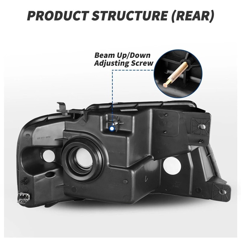 Ford Headlight Assembly Pair Chrome Amber Halogen Replacement 8