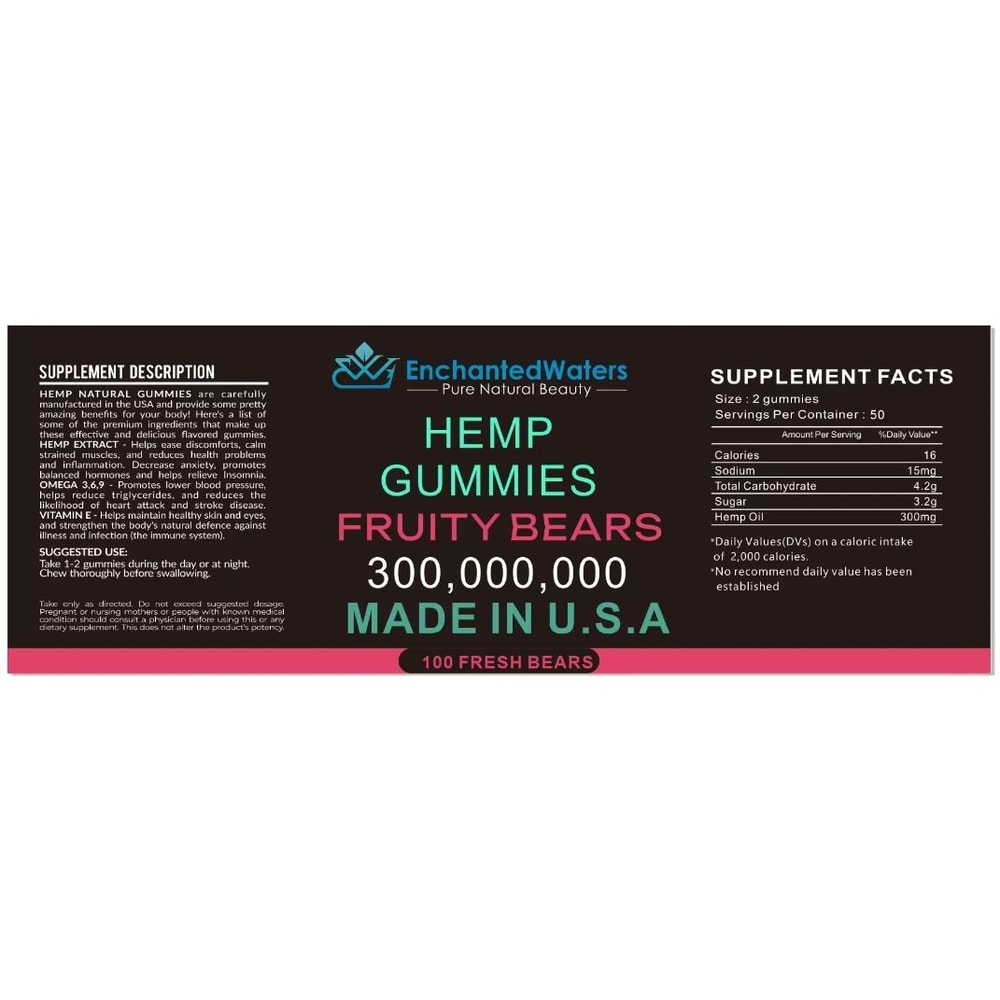 Hemp Gummies For Sleep Relaxation Vegan Fruit Bears 7