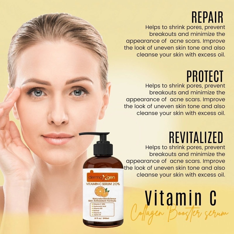 Pure Vitamin C Hyaluronic Acid Anti Wrinkle Face Serum For Brighter Smoother Skin 1