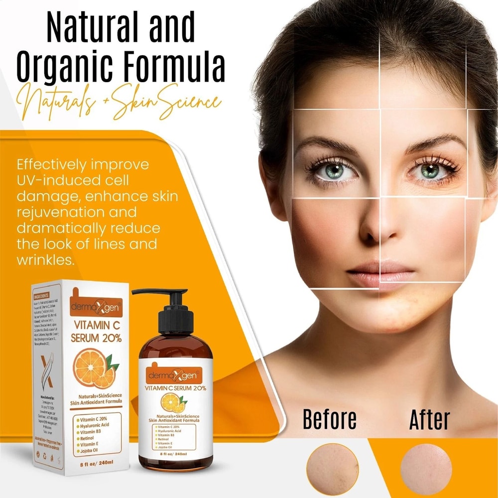 Pure Vitamin C Hyaluronic Acid Anti Wrinkle Face Serum For Brighter Smoother Skin 10