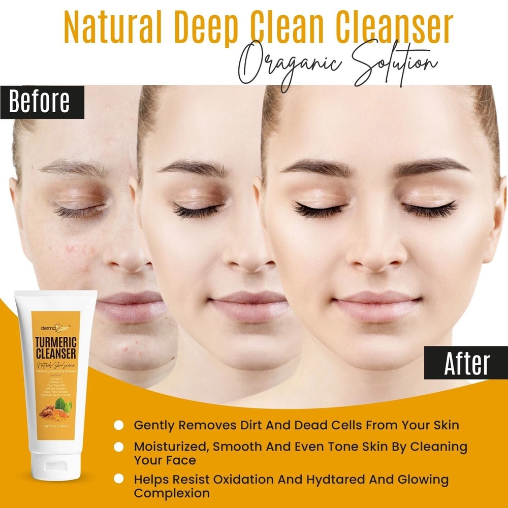 Turmeric Face Cleanser With Vitamin C Exfoliating Brightening Dark Spot Removal 3